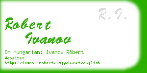 robert ivanov business card