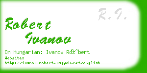 robert ivanov business card